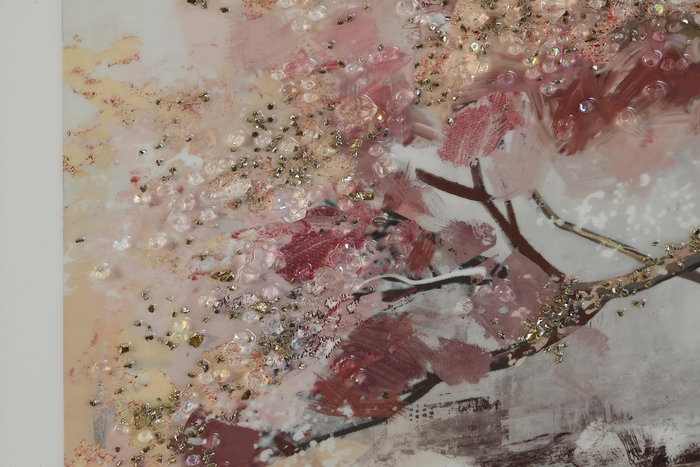 DKD Home Decor Cuadro Tradicional Rosa 69 x 69 x 2.5 cm (4 Unidades)