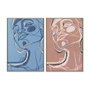 DKD Home Decor Set de 2 Cuadros Mujer en Lienzo 84x4,5x123 cm