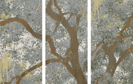 DKD Home Decor Set de 3 Cuadros de Lienzo y MDF Árbol 150x3,8x100 cm
