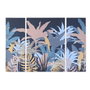 DKD Home Decor Set de 3 Cuadros Lienzo MDF Jungle Azul y Turquesa 140x3,8x100 cm
