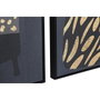 DKD Home Decor Cuadro de Jarrones 83x4,5x123 cm Negro y Dorado