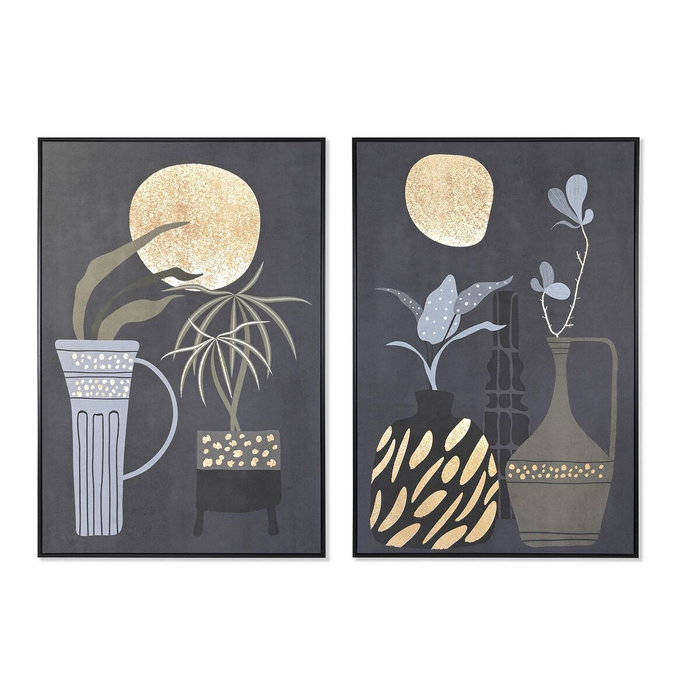 DKD Home Decor Cuadro de Jarrones 83x4,5x123 cm Negro y Dorado DKD Home Decor Cuadro de Jarrones 83x4,5x123 cm Negro y Dorado