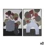 DKD Home Decor Cuadro PS Lienzo Jarrón Surtido de 2 Piezas