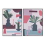 DKD Home Decor Cuadro PS Lienzo Jarrones (Set de 2)
