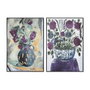 DKD Home Decor Set de 2 Cuadros de Lienzo con Diseño de Jarrón, Azul y Lila, 83x123 cm