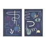 DKD Home Decor Cuadro Abstracto Azul Pack de 2