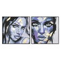 DKD Home Decor Cuadro de Mujer Surtido de 2 Piezas en Lila, Gris y Azul, 103x4,5x103 cm