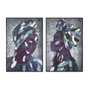DKD Home Decor Set de 2 Cuadros de Lienzo Estilo Africana 83x4,5x123 cm en Colores Lila y Turquesa