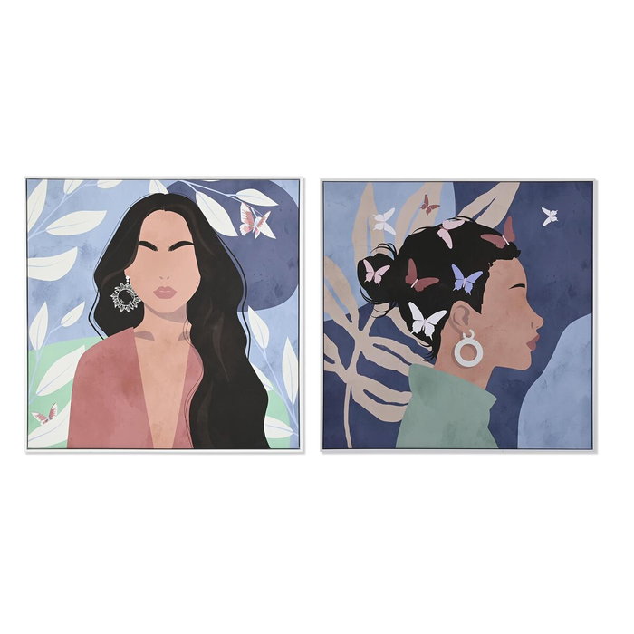 DKD Home Decor Cuadro de Lienzo Mujer Surtido de 2 Piezas 103x4,5x103 cm DKD Home Decor Cuadro de Lienzo Mujer Surtido de 2 Piezas 103x4,5x103 cm