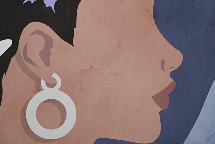 DKD Home Decor Cuadro Scandi Azul Terracota Lienzo PS 103 x 103 x 4.5 cm (2 Unidades)