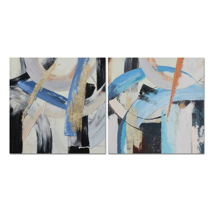 DKD Home Decor Set de 2 Cuadros Abstractos sobre Lienzo MDF 100x100 cm DKD Home Decor Set de 2 Cuadros Abstractos sobre Lienzo MDF 100x100 cm