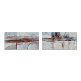 DKD Home Decor Cuadro Lienzo MDF Abstracto Surtido de 2 Piezas Multicolor
