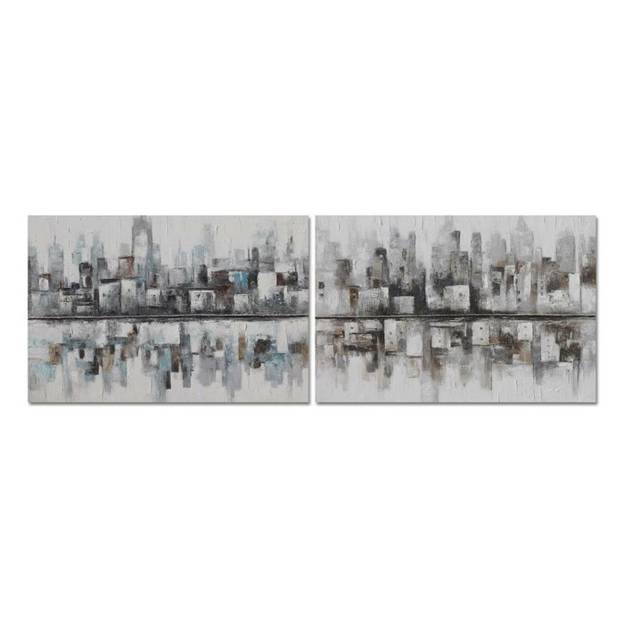 DKD Home Decor Cuadro Lienzo Ciudad Abstracto Surtido de 2 Piezas 120x80 cm DKD Home Decor Cuadro Lienzo Ciudad Abstracto Surtido de 2 Piezas 120x80 cm