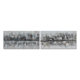 DKD Home Decor Cuadro Lienzo Ciudad Abstracto Pack de 2