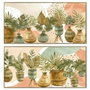 DKD Home Decor Cuadro Lienzo MDF Macetas Surtido de 2