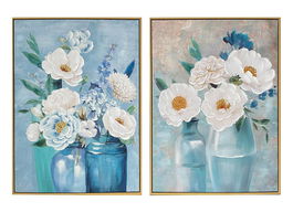 DKD Home Decor Cuadro Azul Blanco 3.5 x 80 x 60 cm (2 Unidades)