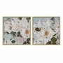 DKD Home Decor Cuadro Lienzo Flores Surtido de 2 Piezas 80x80x4 cm