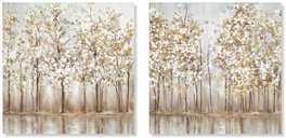 DKD Home Decor Cuadro Tradicional Beige Lienzo y MDF 2 x 90 x 90 cm (2 Unidades)