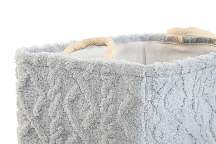 DKD Home Decor Cesta Set de 3 Beige Gris Mostaza Poliester 32 x 27 x 42 cm DKD Home Decor Cesta Set de 3 Beige Gris Mostaza Poliester 32 x 27 x 42 cm