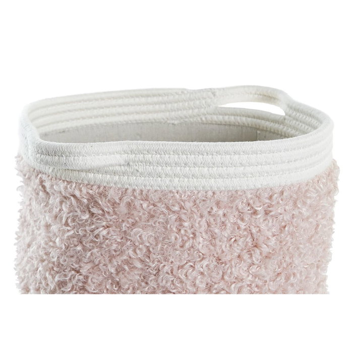 DKD Home Decor Set de 3 Cestas de Algodón 34x34x27 cm Rosa Palo