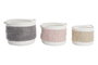 DKD Home Decor Set de 3 Cestas de Algodón 34x34x27 cm Rosa Palo