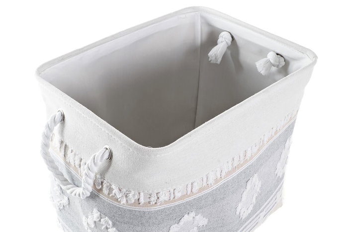 DKD Home Decor Cesta Boho Gris Blanco Algodón Set 2 Piezas 35x40x45 cm DKD Home Decor Cesta Boho Gris Blanco Algodón Set 2 Piezas 35x40x45 cm