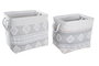 DKD Home Decor Set de 2 Cestas de Algodón 45x35x40 cm Gris
