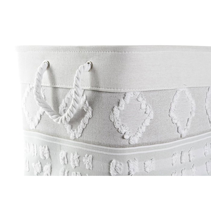 DKD Home Decor Set de 2 Cestas de Algodón 45x35x40 cm Gris DKD Home Decor Set de 2 Cestas de Algodón 45x35x40 cm Gris