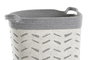 DKD Home Decor Cesta Basicos Gris Blanco Algodon Set de 3 Piezas 35 x 40 x 35 cm
