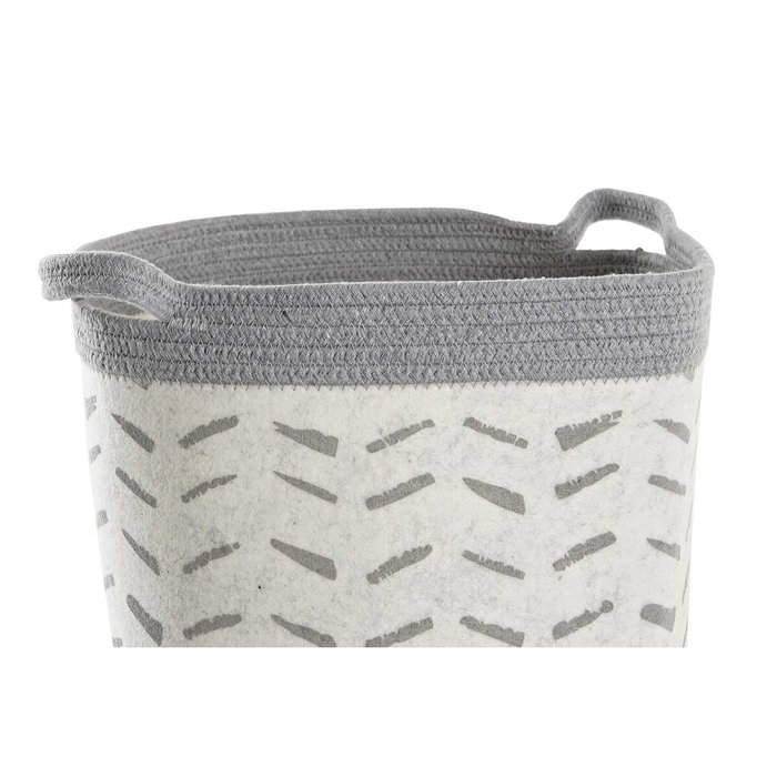 DKD Home Decor Set de 3 Cestas de Algodón 35x35x40 cm Gris y Blanco DKD Home Decor Set de 3 Cestas de Algodón 35x35x40 cm Gris y Blanco