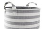 DKD Home Decor Cesta Basicos Gris Blanco 35 x 40 x 35 cm Set de 3 Algodon Rayas