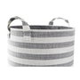 DKD Home Decor Set de 3 Cestas de Algodón con Rayas Gris y Blanco