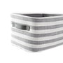 DKD Home Decor Set de 3 Cestas de Algodón con Rayas Gris y Blanco