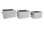 DKD Home Decor Set de 3 Cestas de Algodón con Rayas Gris y Blanco