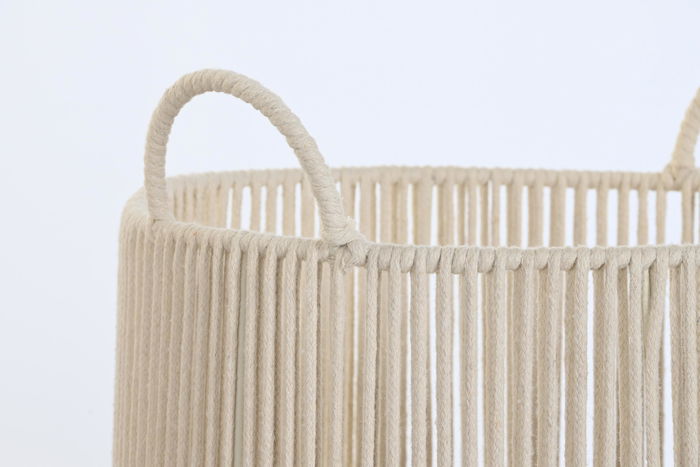 DKD Home Decor Cesta Basicos Beige 38 x 45 x 38 cm Set de 3 Algodon Metal