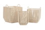 DKD Home Decor Cesta Basicos Beige Algodon y Metal 37x45x37 cm Set de 3 Piezas