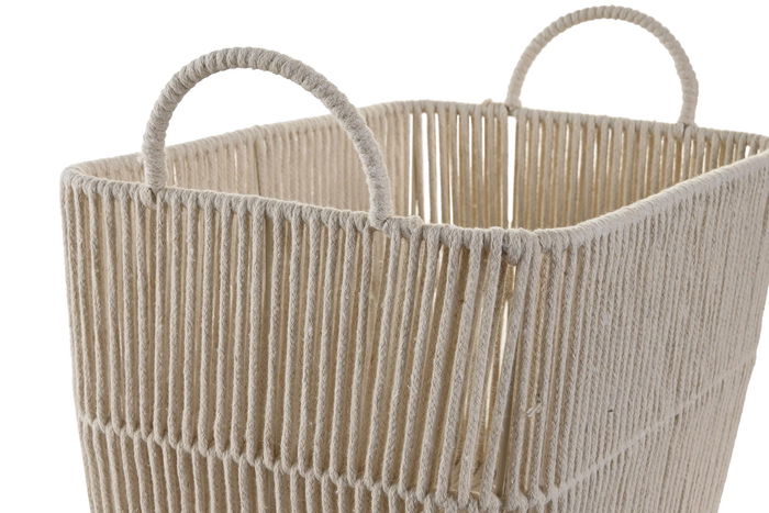 DKD Home Decor Cesta Basicos Beige Set de 3 29 x 31 x 39 cm