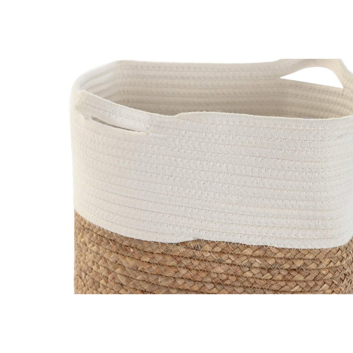 DKD Home Decor Cesta de Fibra de Algodón 36x36x52 cm Blanco