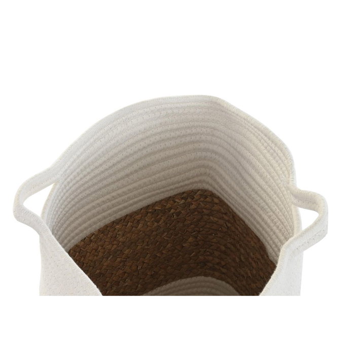 DKD Home Decor Cesta de Fibra de Algodón 36x36x52 cm Blanco