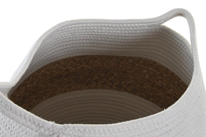 DKD Home Decor Cesta Blanco Natural Fibra Algodón 30 x 40 x 30 cm DKD Home Decor Cesta Blanco Natural Fibra Algodón 30 x 40 x 30 cm