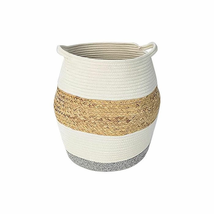 DKD Home Decor Cesta de Fibra de Algodón Blanco 30x30x40 cm