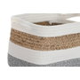 DKD Home Decor Set de 3 Cestas de Fibra y Algodón Blanco