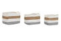 DKD Home Decor Cesta Basicos 27 x 27 x 36 cm Set de 3 Blanco Natural Fibra Algodon Hecho a mano