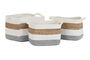 DKD Home Decor Cesta Basicos 27 x 27 x 36 cm Set de 3 Blanco Natural Fibra Algodon Hecho a mano