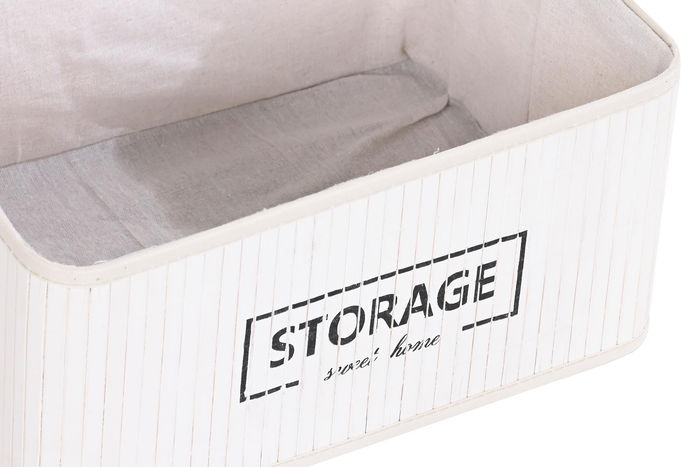 DKD Home Decor Cesta Ropa Basicos Blanco 40 x 30 x 46 cm Set de 6