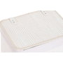 DKD Home Decor Set de 6 Cestas para la Ropa de Bambú y Poliéster Blanco