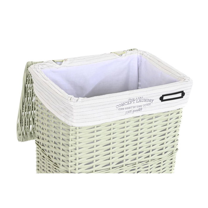DKD Home Decor Set de 5 Cestas de Ropa de Mimbre y Poliéster Verde