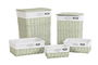 DKD Home Decor Cesta Ropa Basicos Verde Mimbre Poliester Set 5 Piezas 34 x 56 x 44 cm
