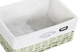 DKD Home Decor Cesta Ropa Basicos Verde Mimbre Poliester Set 5 Piezas 34 x 56 x 44 cm