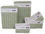 DKD Home Decor Cesta Ropa Basicos Verde Mimbre Poliester Set 5 Piezas 34 x 56 x 44 cm